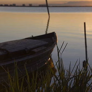 Amanecer albufera silla paisaje barca