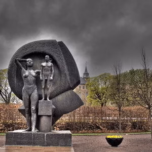 Escandinavia viaje oslo urbana escultura militar Akershus Slott hdr