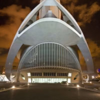 Cac ciudad artes ciencias museo principe felipe nocturna urbano valencia panoramica