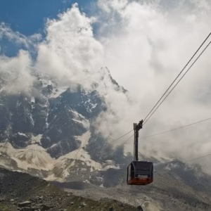 Alpes auguille du midi paisaje teleferico