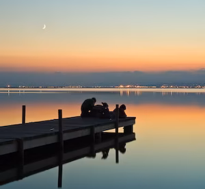 Albufera atardecer embarcadero gola pujol
