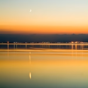Albufera atardecer luna