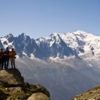 Alpes jorases montblanc retrato senditos