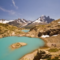Alpes lac blanc lago montana paisaje