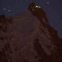 Alpes auguille du midi montana nocturna paisaje