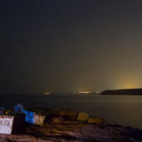 Mar mazarron nocturna paisaje playa