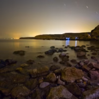 Mar mazarron nocturna paisaje playa