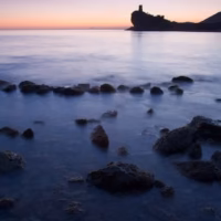 Cala mar nocturna paisaje torre villajoyosa xarco