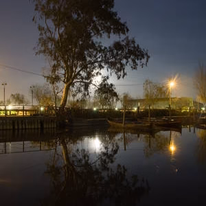 Albufera canal nocturna paisaje puerto catarroja