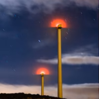 Bunol energia eolica eolico molino nocturna viento