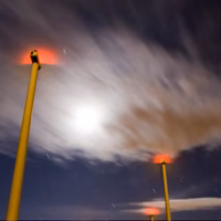 Bunol energia eolica eolico luna molino nocturna viento