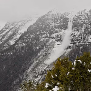 Montana nevado nieve paisaje valle pineta