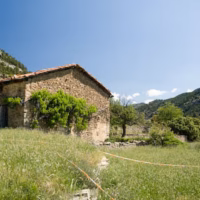 Campos casa masia paisaje trigo