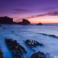 Arnia costa mar nocturna paisaje santander